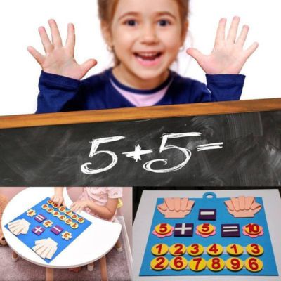 Tableau mathématique Montessori en feutre pour apprendre l’addition avec chiffres et symboles, jeu éducatif de calcul pour enfant